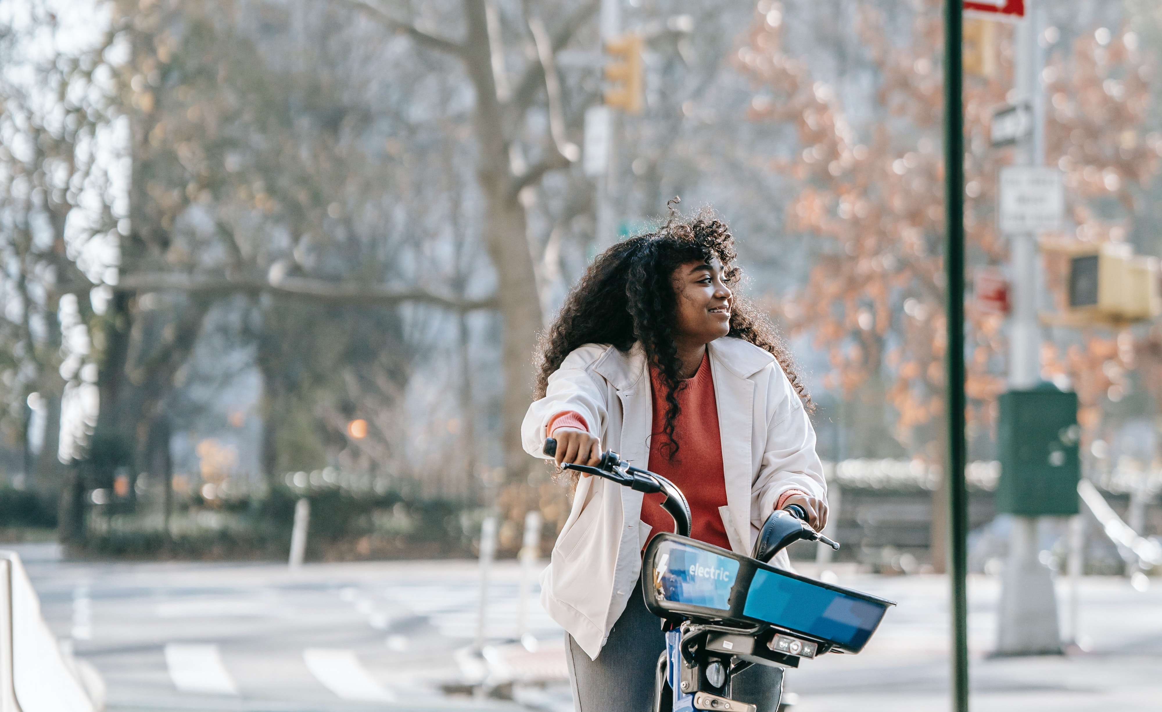 girl outside on bike